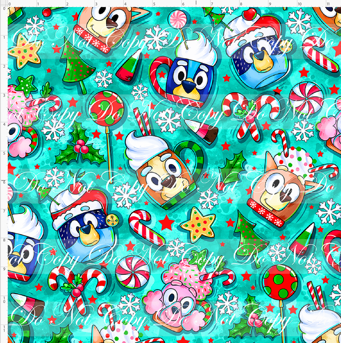 Heeler Holidays - Cocoa cups - main - green - REGULAR SCALE