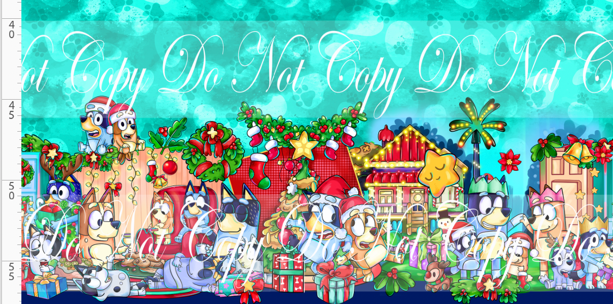 Heeler Holidays - double border - green