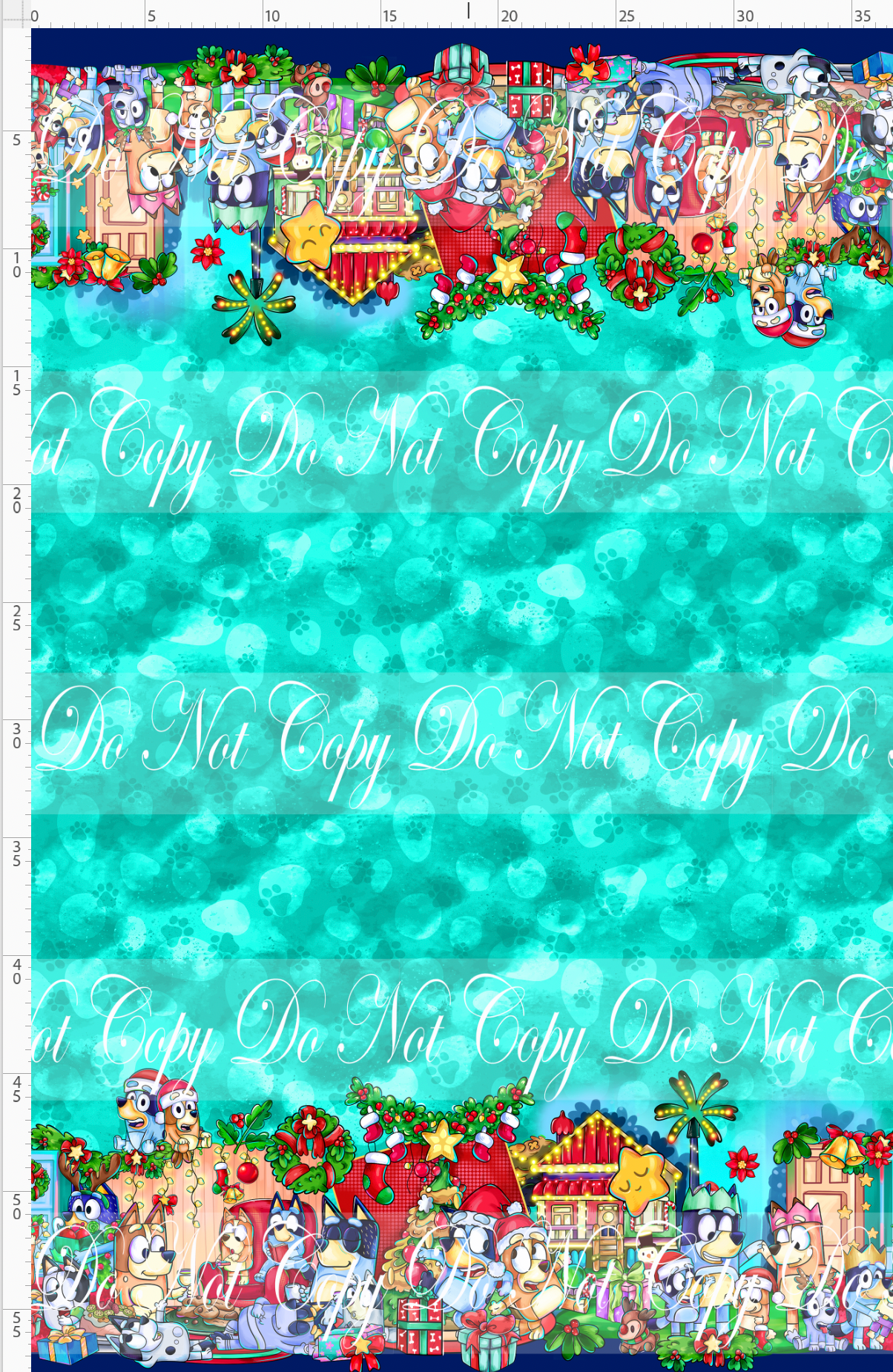 Heeler Holidays - double border - green