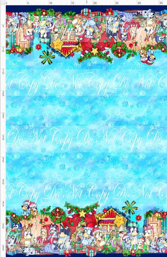 Heeler Holidays - double border - sky blue