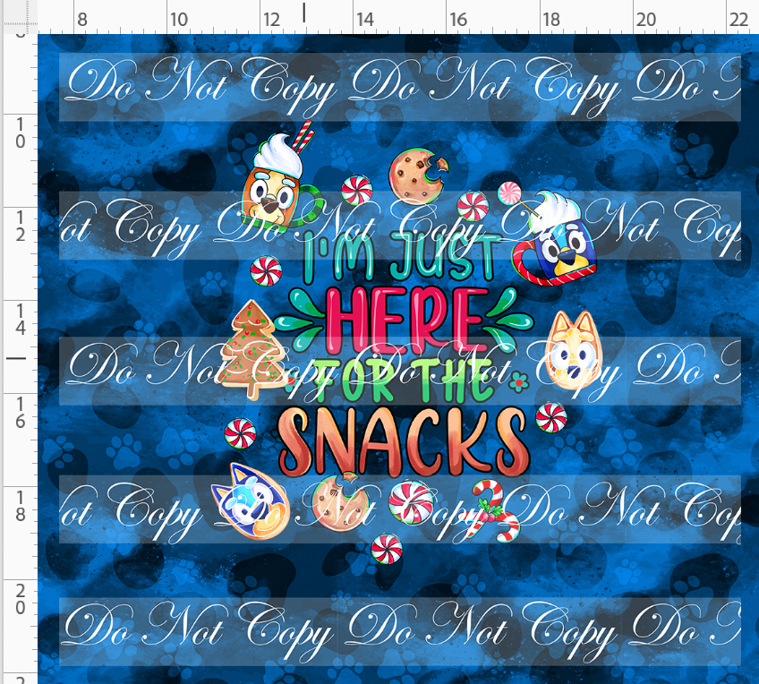 Heeler Holidays - panel - navy - snacks - ADULT