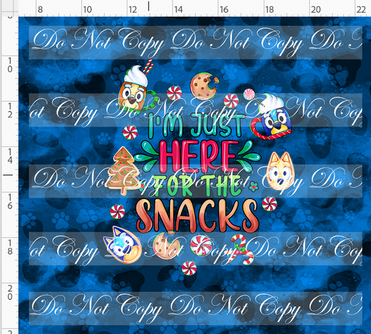 Heeler Holidays - panel - navy - snacks - ADULT