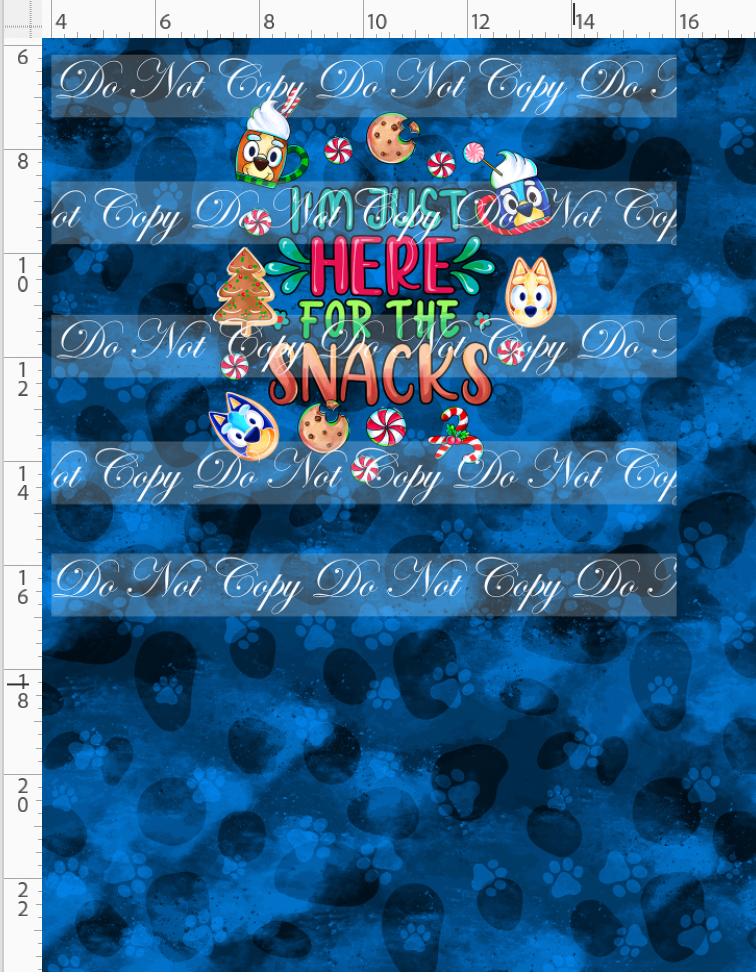 Heeler Holidays - panel - navy - snacks - CHILD