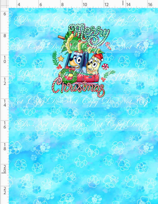 Heeler Holidays - panel - sky blue - car - CHILD