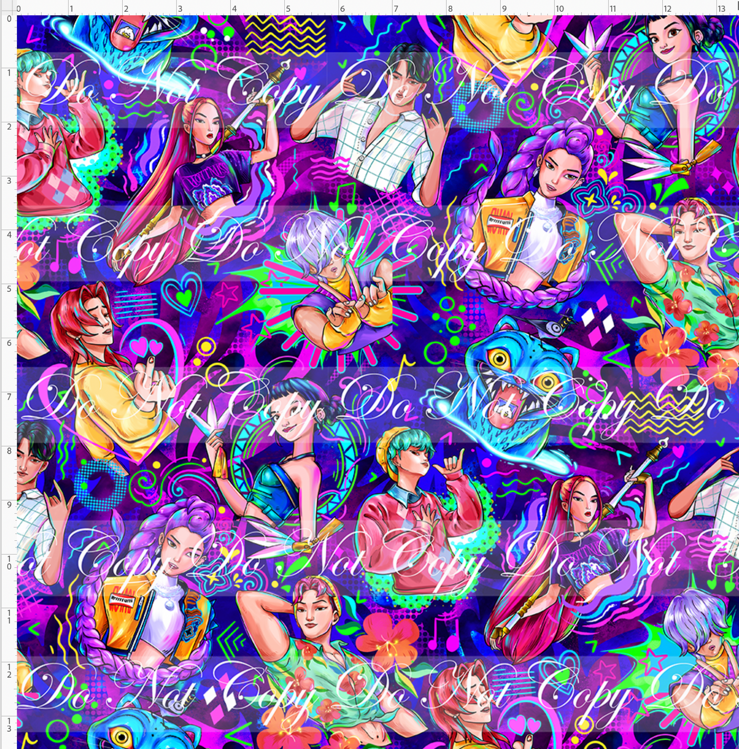 KPOP Huntrix - Singles - Blue Pink - REGULAR SCALE