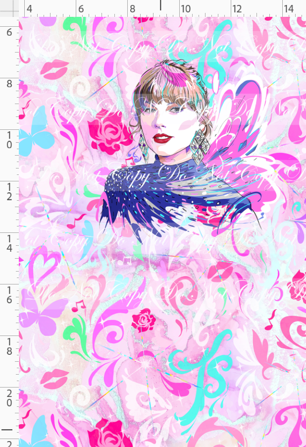 Karma & Chaos-Panel-Blue dress-light pink with elements-child