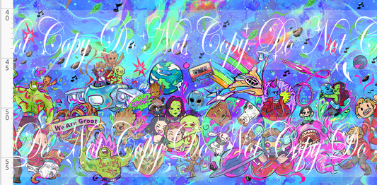 Kawaii Lord of the Galaxy - double border - blue