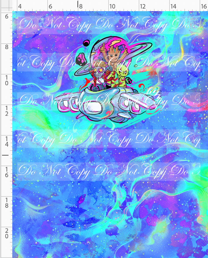 Kawaii Lord of the Galaxy - panel - blue - space ship - CHILD