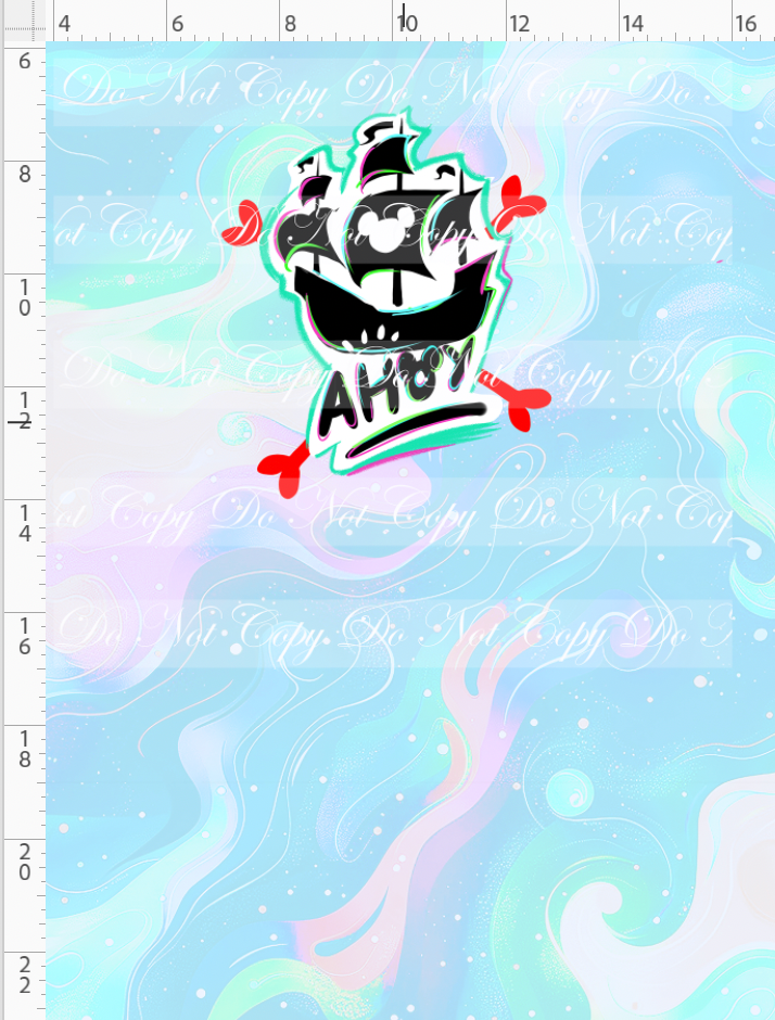 Kawaii Pirates - panel - AHOY Ship - pastel - CHILD