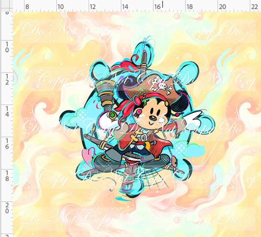 Kawaii Pirates - panel - Boy Mouse - tan - ADULT