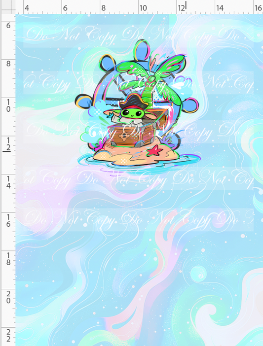 Kawaii Pirates - panel - Green Guy - pastel - CHILD