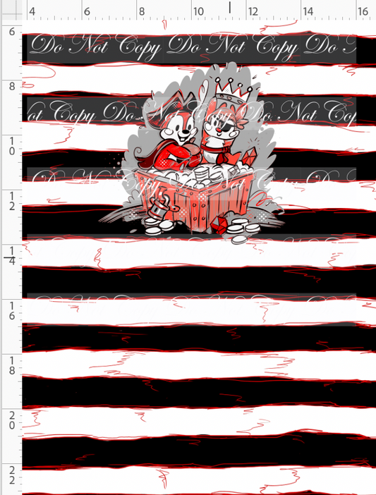 Kawaii Pirates - panel - chipmunks - black red stripe - CHILD