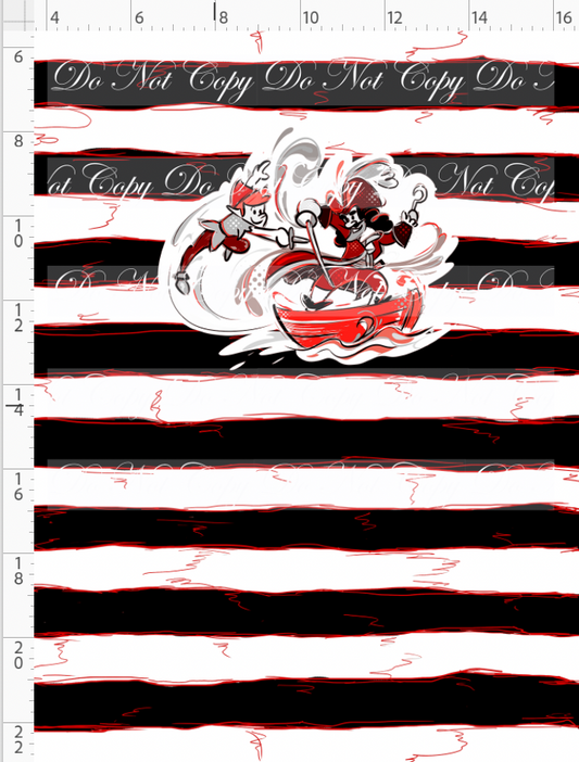 Kawaii Pirates - panel - peter - black red stripe - CHILD