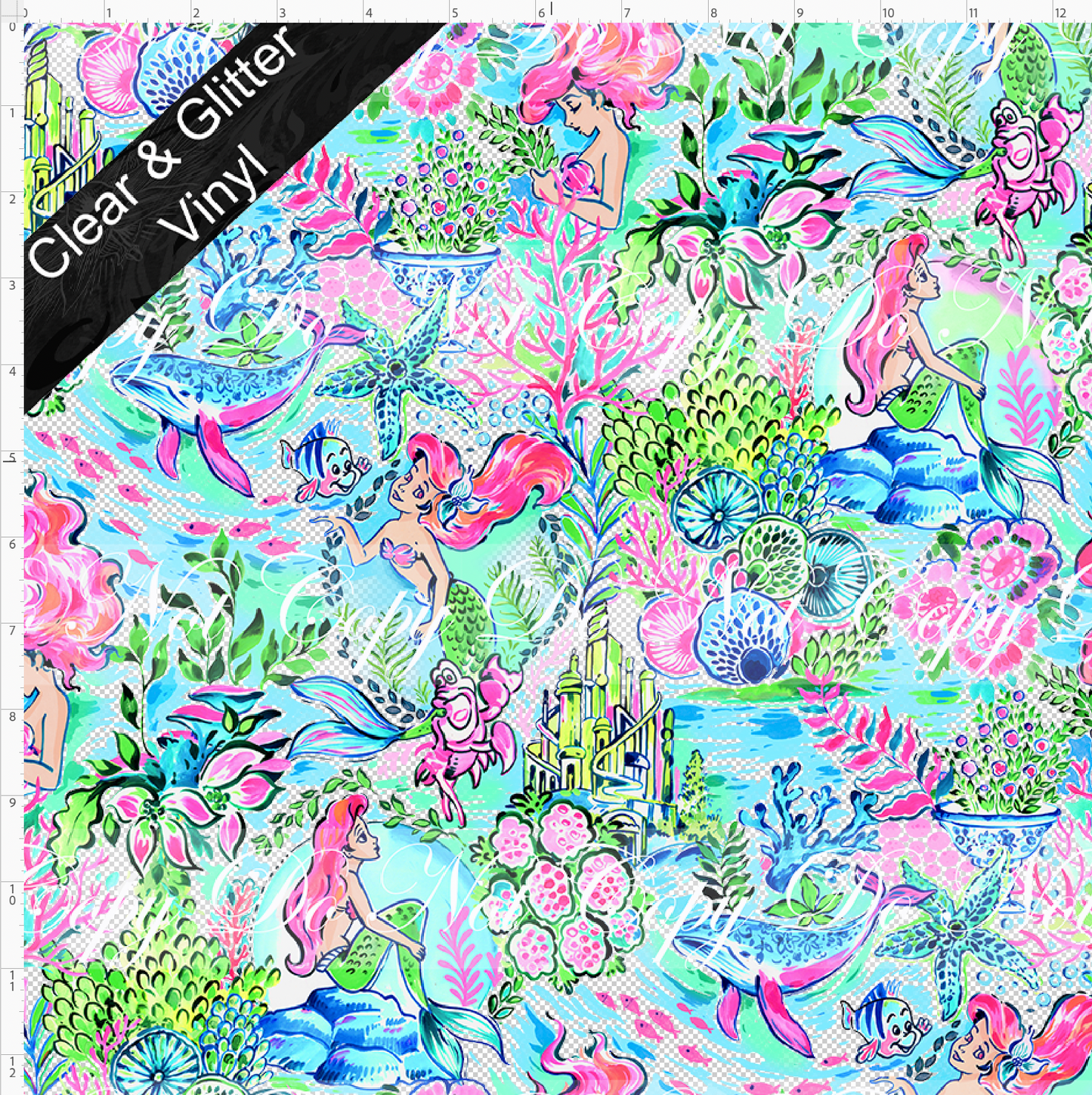 LP Inspired-Mermaid-CLEAR & GLITTER VINYL-regular scale