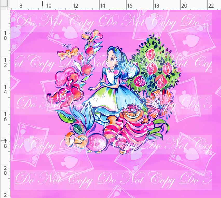 LP Inspired-Wonderland-Panel-cat and girl-pink-adult