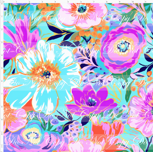 Lilac & Linen - Bright Floral Mix on Light Pink