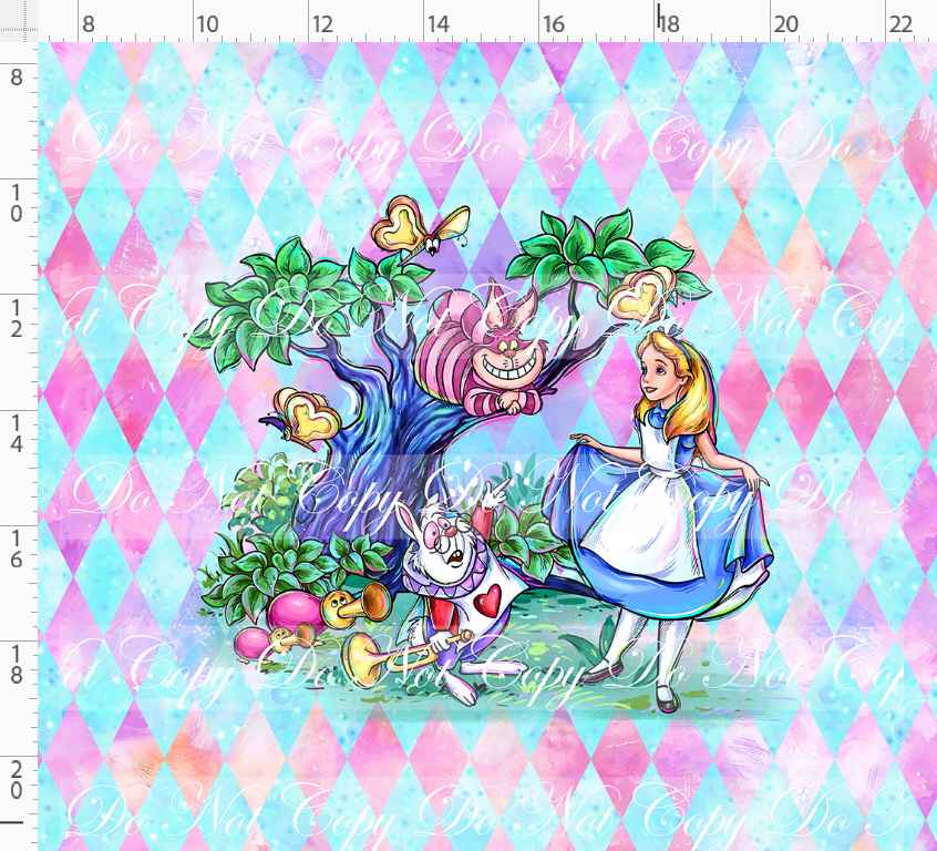 Lost in Wonderland-Panel-Main Character-pink blue-Adult