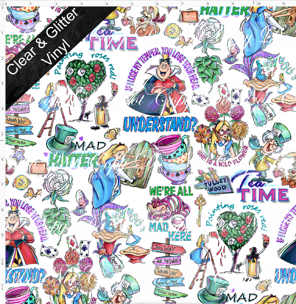 Lost in Wonderland-Quotes-regular scale-CLEAR & GLITTER VINYL
