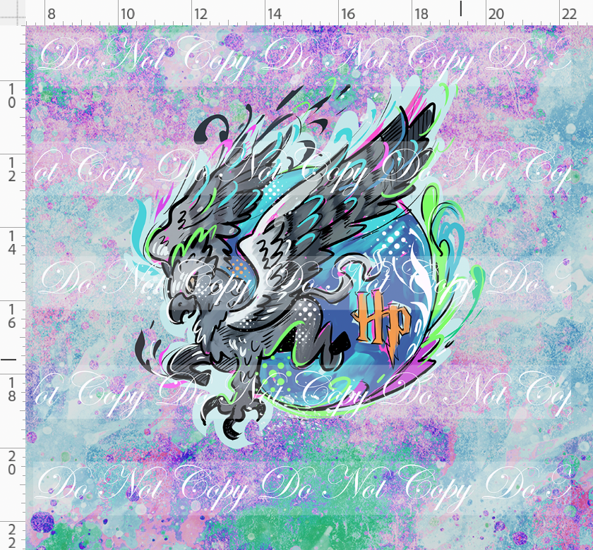 Magical Mischief-panel-hippo-multicolor simple background-adult