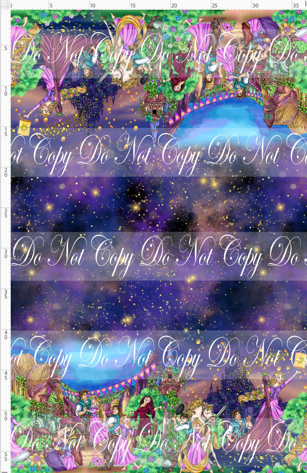 Maiden in the Tower  -double border - dark purple