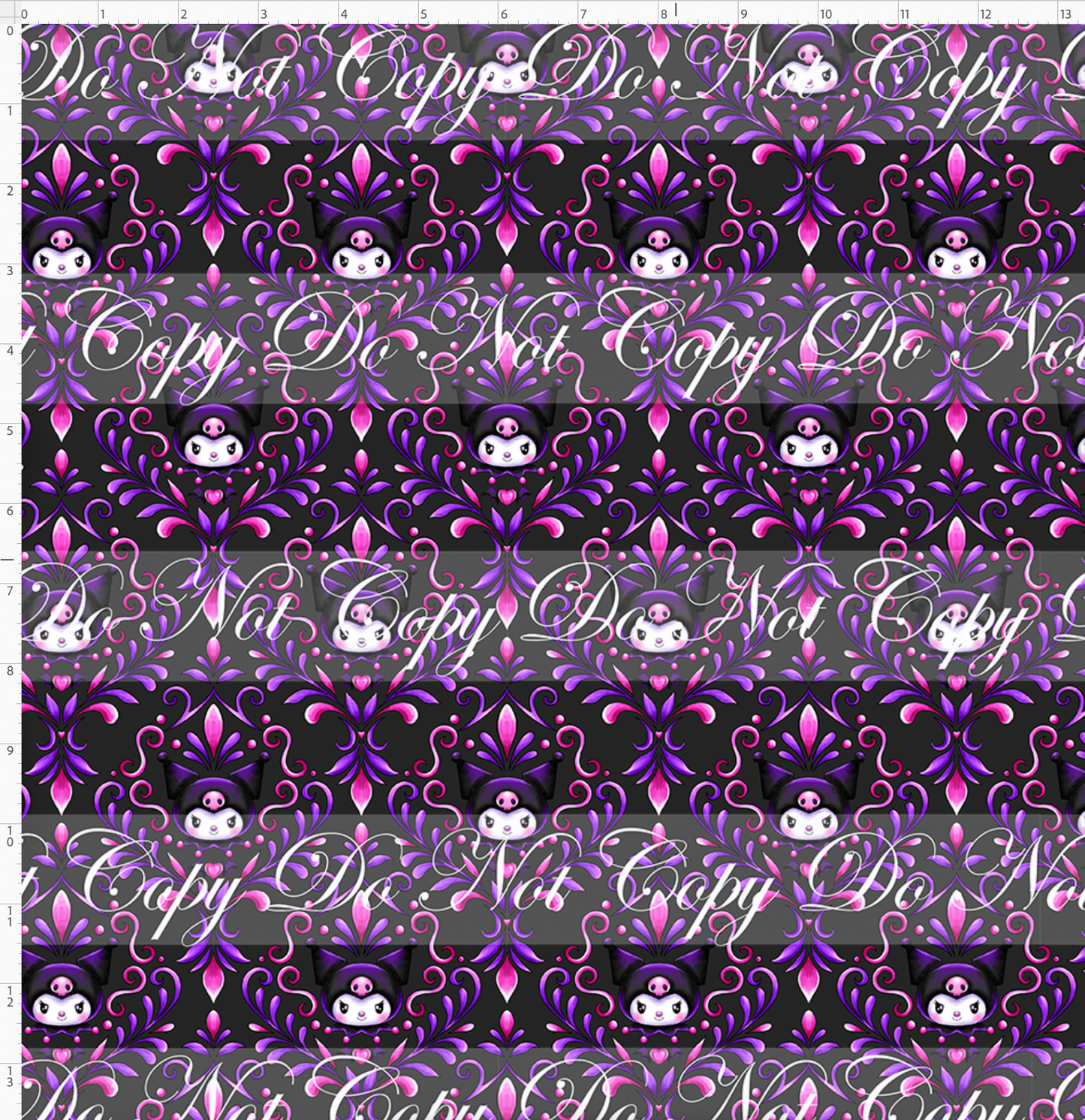 Mini Mischief - Damask - black - regular scale