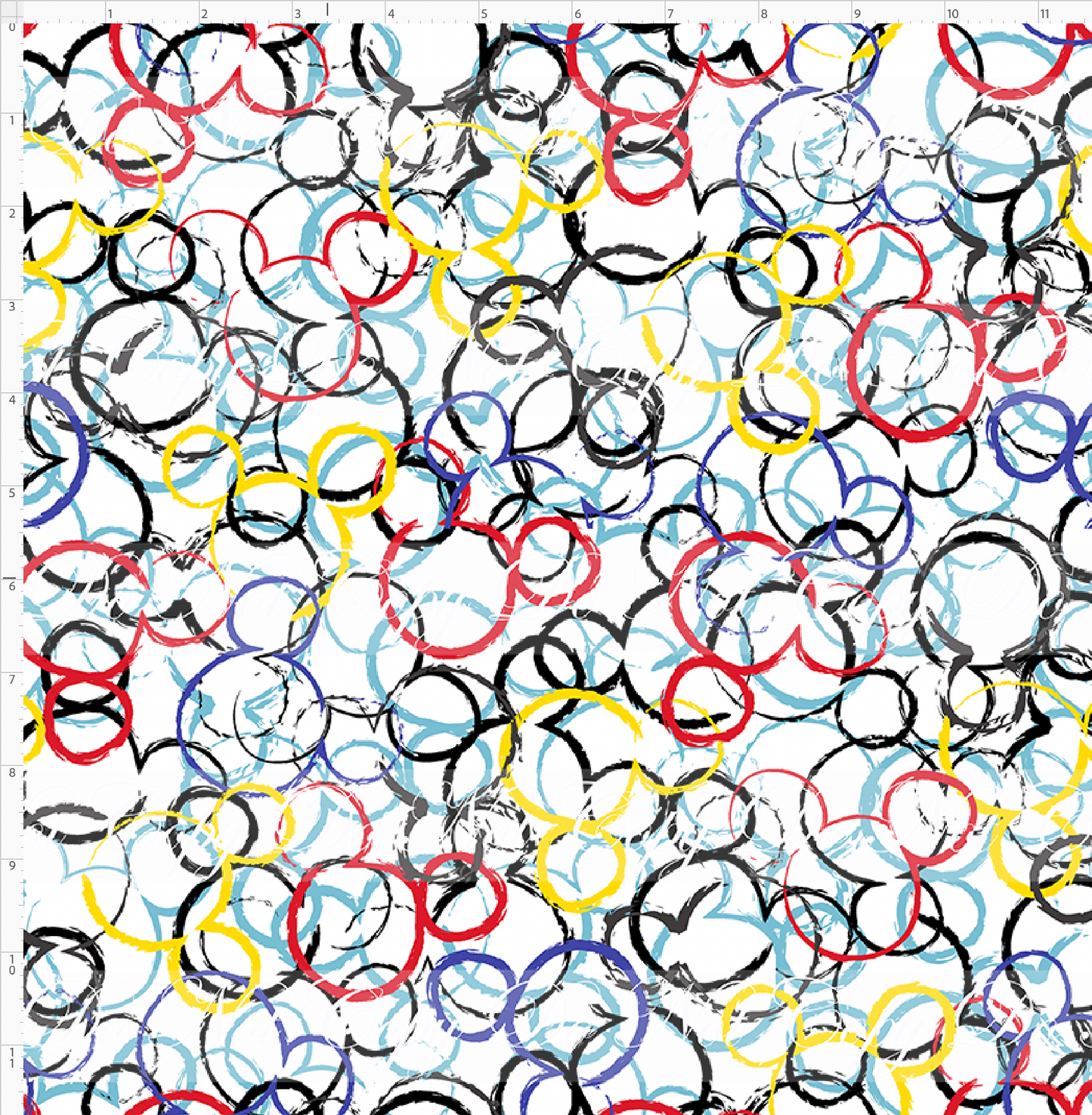 Mouse Pop-Mouse Head Swirls on white-Regular Scale