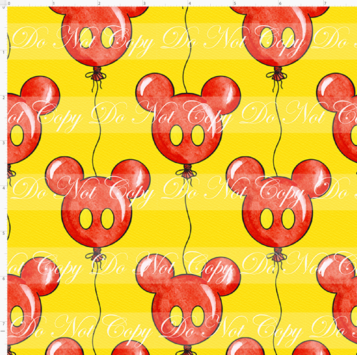 Oh Boy! & Oh Girl! - Classic Mouse - Red Balloons on Yellow