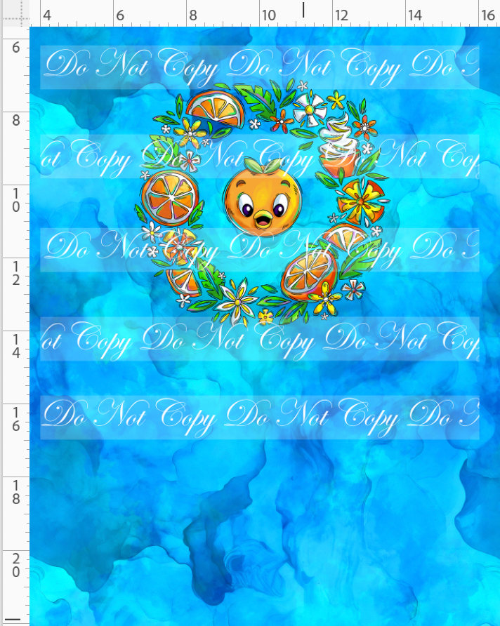 Orange Sunshine - Panel - Aqua - face in circle - CHILD