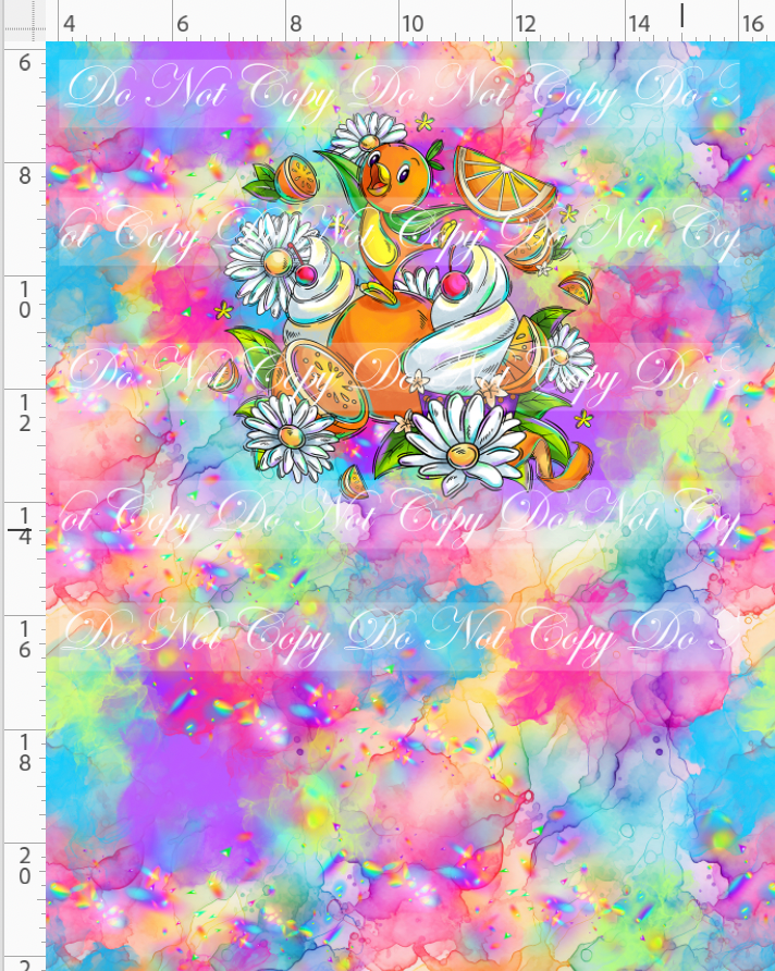 Orange Sunshine - Panel - Colorful - bird and whip - CHILD