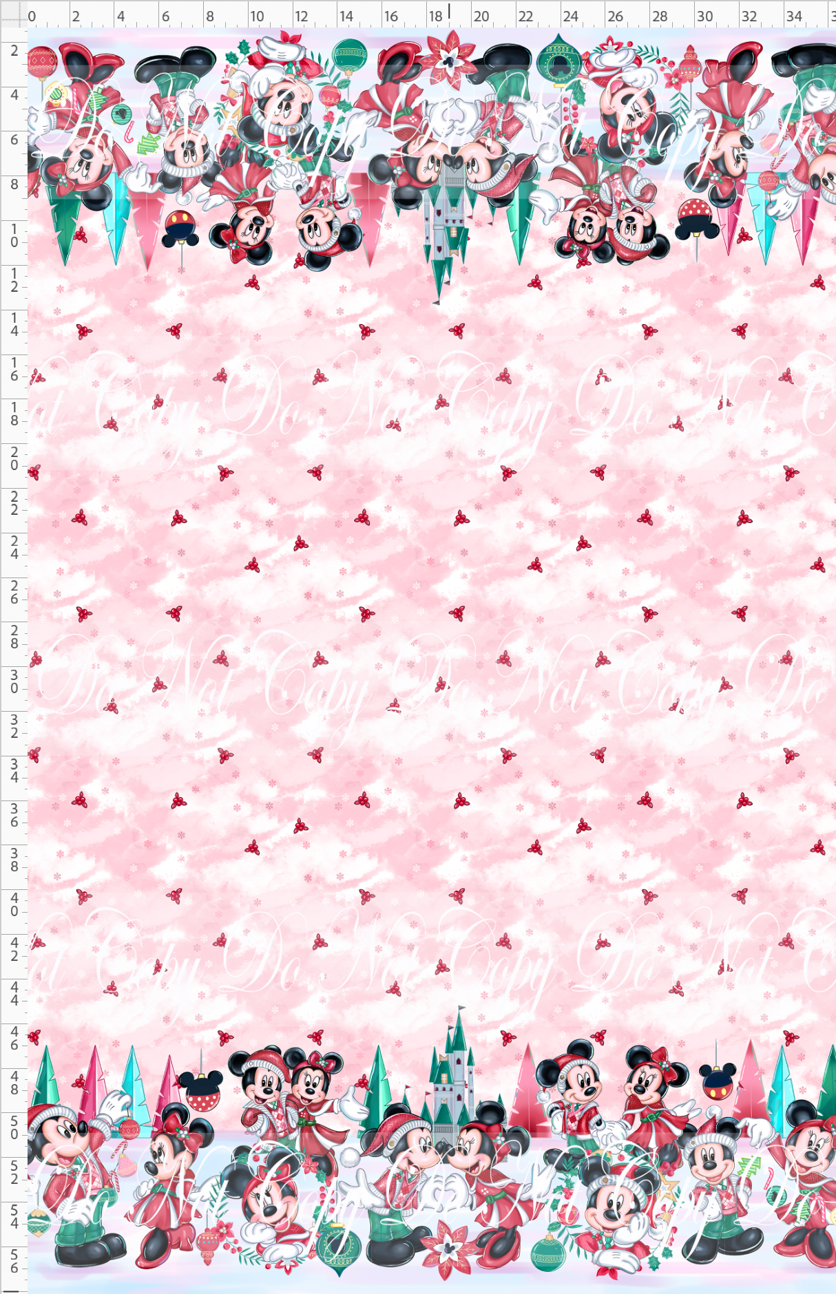 Poinsettia Mouse-double border-red