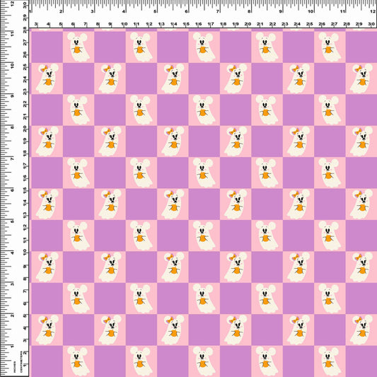 Pretty Spooky - Mouse Ghost Check - Pink - Small Scale