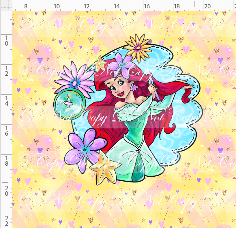 Princess Power - Panel - Mermaid - Yellow - ADULT