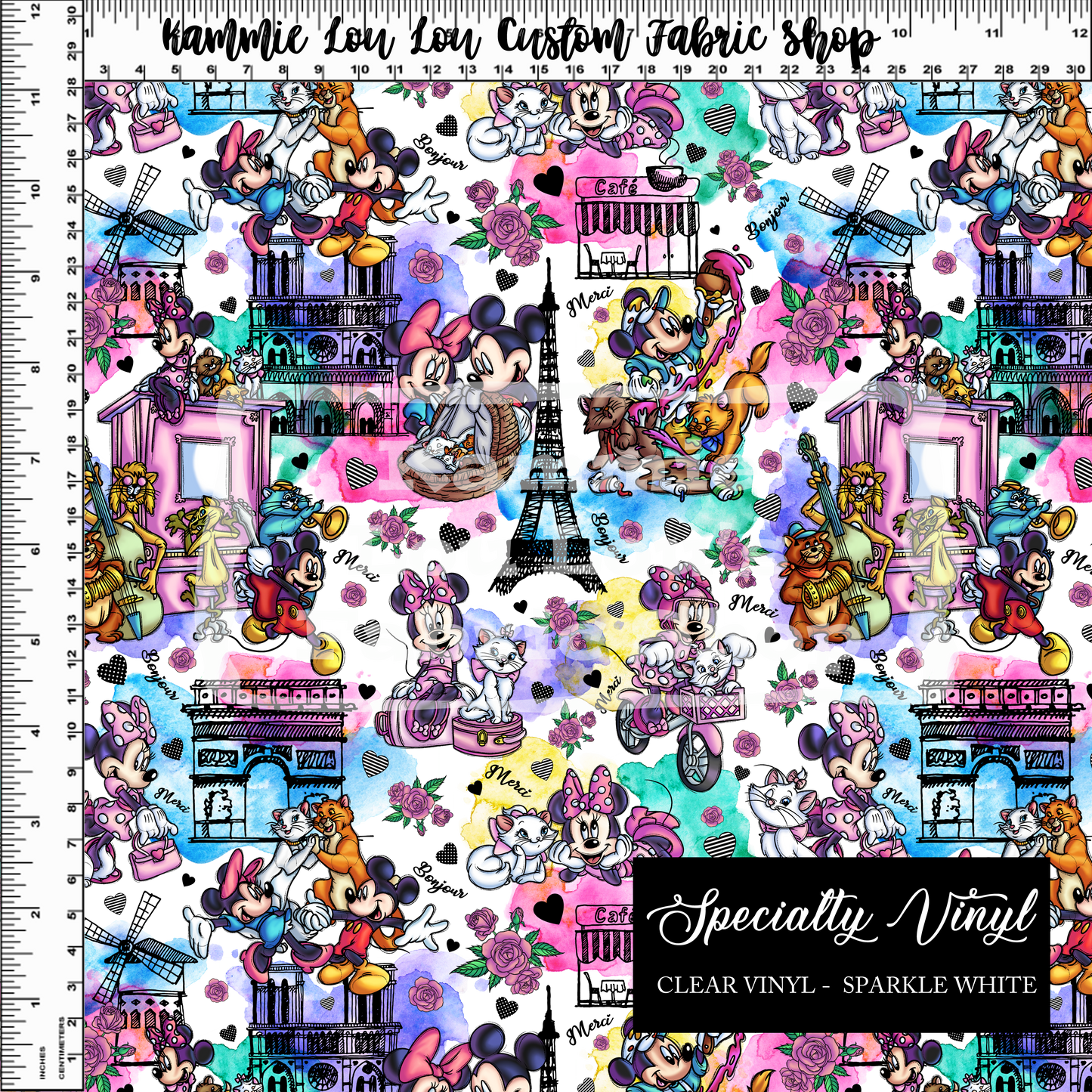 Ville De L'Amour - Clear & Glitter PVC Options 18" Roll