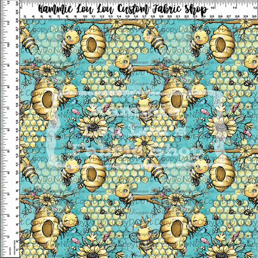 Bee My Honey Bee - Main Teal - Tiny Scale