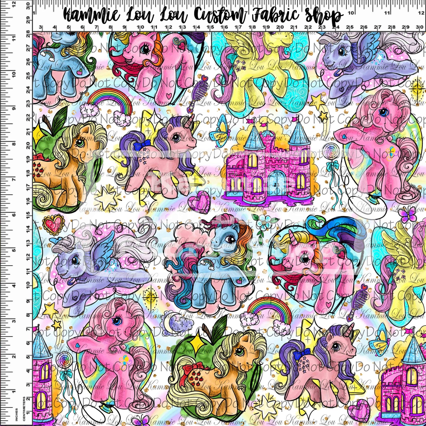 My Vintage Ponies - Toss - Glitter White - Regular Scale