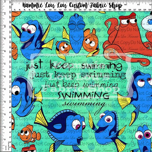 Keep Swimming - Main Design BUBBLES - Regular Scale