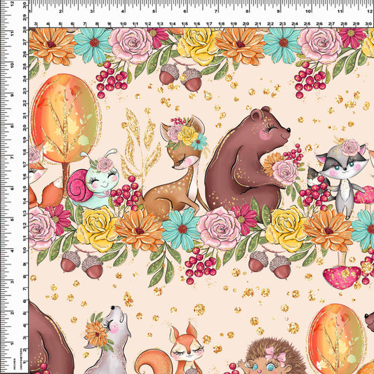 Autumn Friends - Fall Friends in a Row