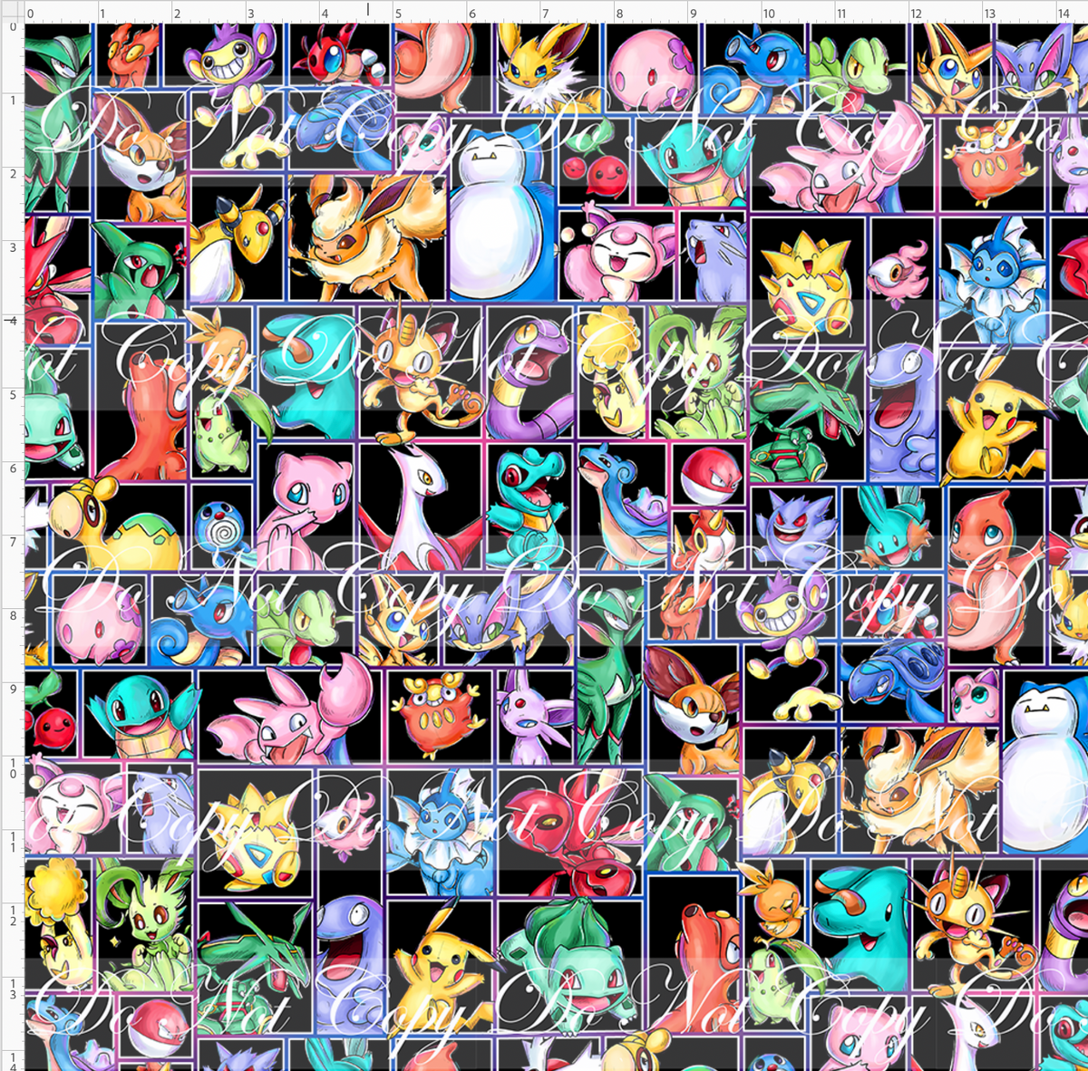 Rainbow Critters-characters squares-black-regular scale