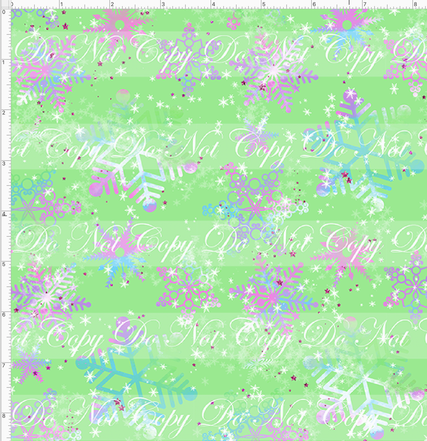 Red nosed reindeer - snowflakes - green