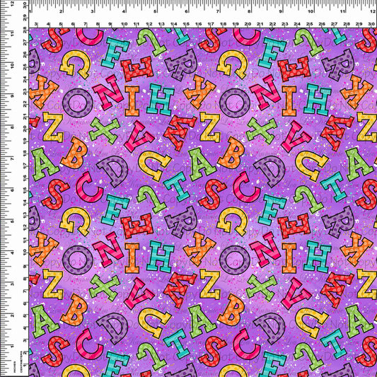 School Days - Blackboard Collection - Letter Toss - Purple - Small Scale