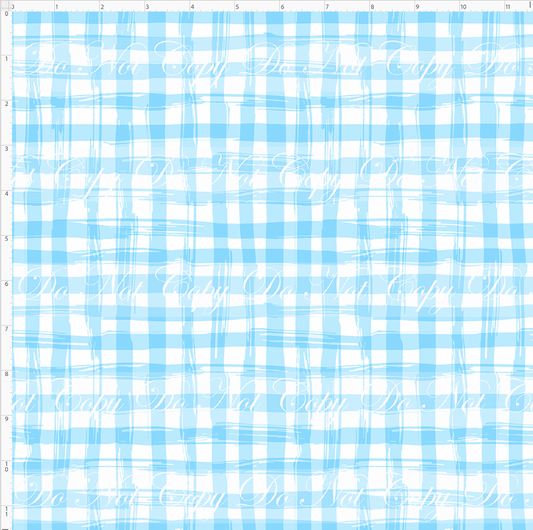 Curious Rabbit - Background - Blue Plaid