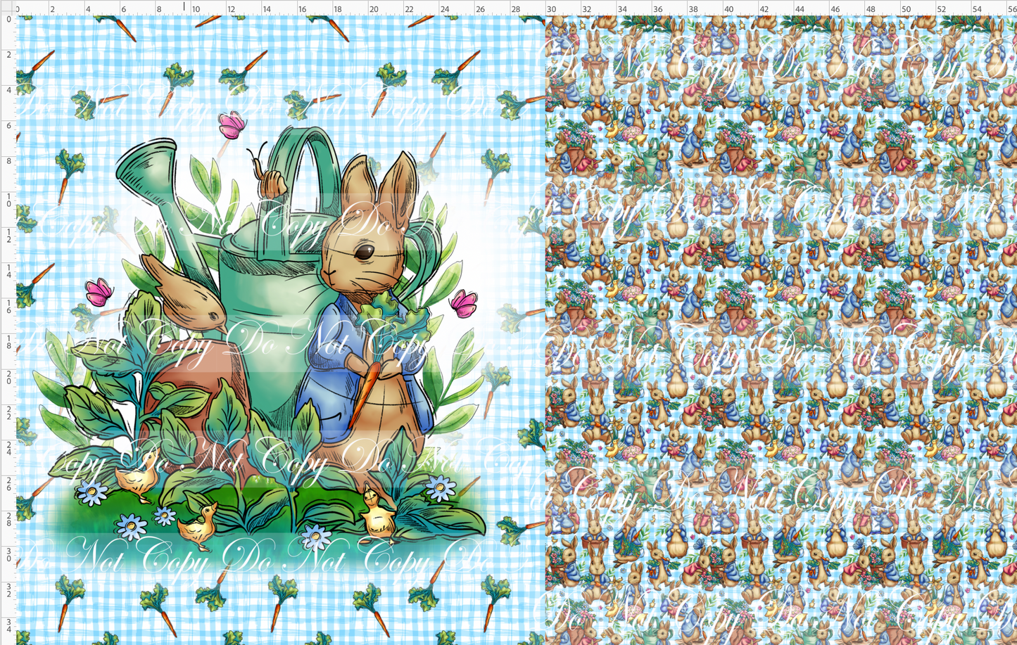 Curious Rabbit - Childrens Blanket Panel 58W x 36H