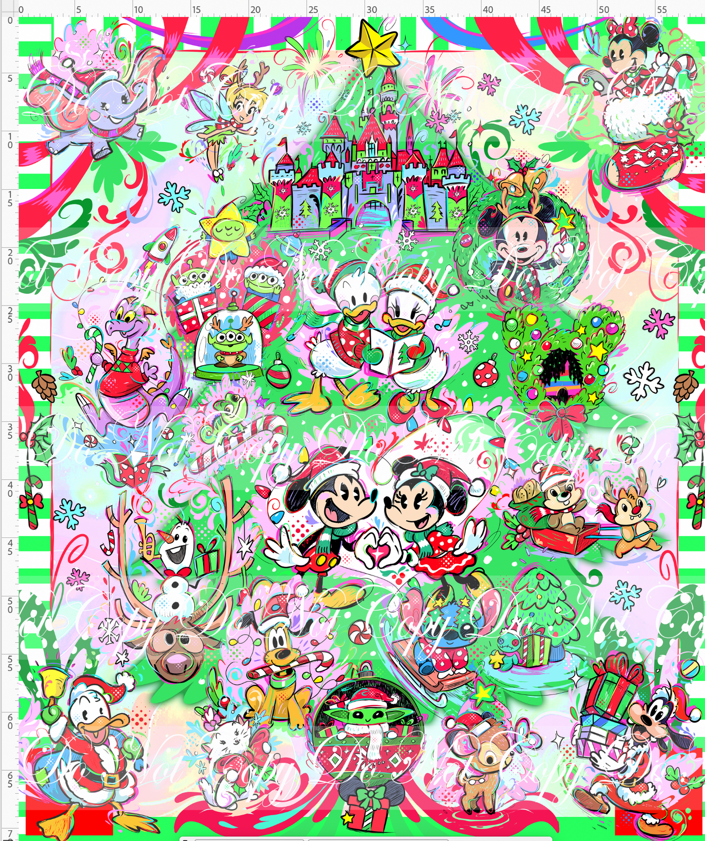 Kawaii Christmas - Full Size Blanket Panel 58W x 72H