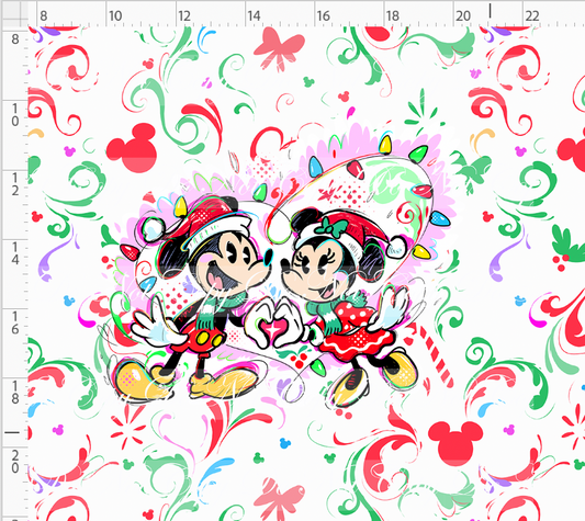 Kawaii Christmas - Panel - Simple Coordinate - White - Mice - ADULT