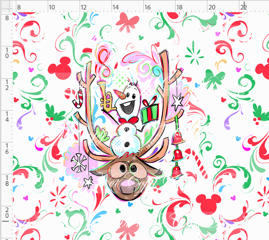 Kawaii Christmas - Panel - Simple Coordinate - White - Snowman - ADULT