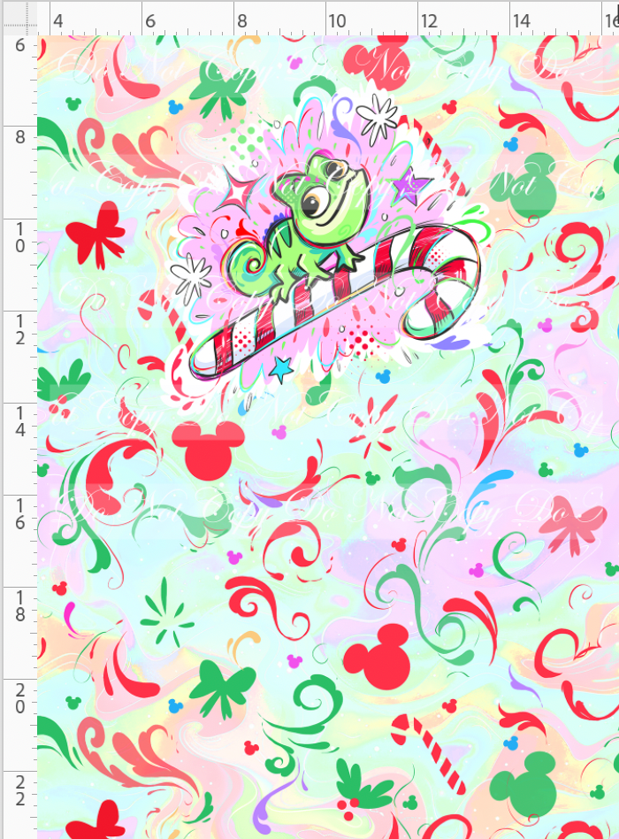 Kawaii Christmas - Panel - Simple Coordinate - Colorful - Lizard - CHILD