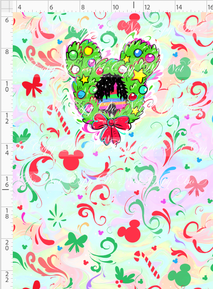 Kawaii Christmas - Panel - Simple Coordinate - Colorful - Wreath - CHILD