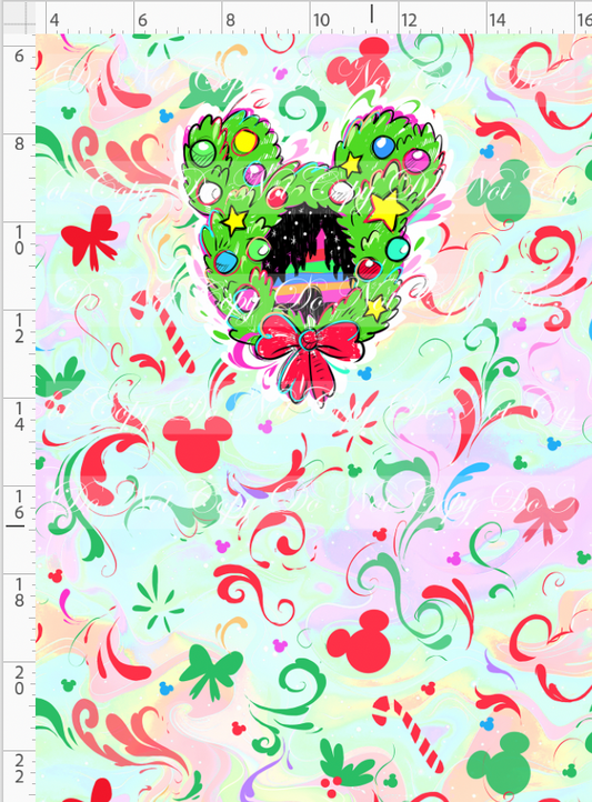 Kawaii Christmas - Panel - Simple Coordinate - Colorful - Wreath - CHILD