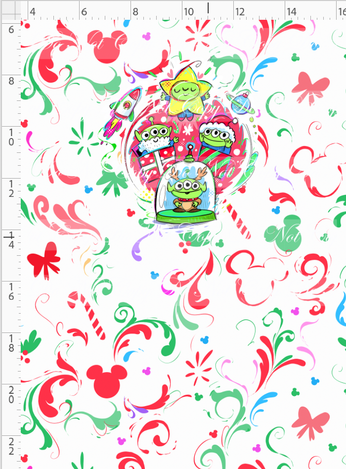 Kawaii Christmas - Panel - Simple Coordinate - White - Aliens - CHILD