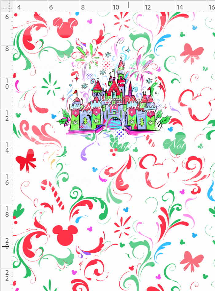 Kawaii Christmas - Panel - Simple Coordinate - White - Castle - CHILD